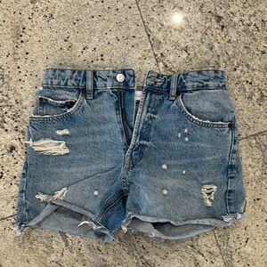 Distressed Blue Denim Women Shorts